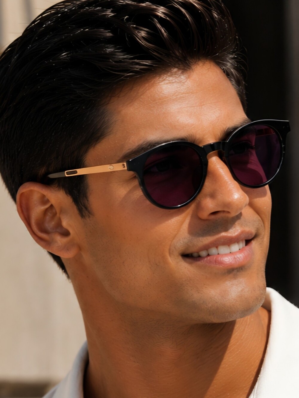 Oscar de la Renta Black Frames with Purple Lenses Sunglasses